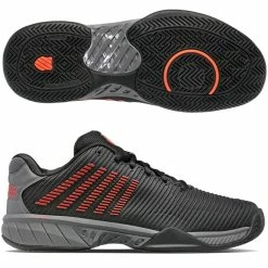 K-Swiss Hypercourt Express 2 Men, Black/Gray/Red 2E WIDE