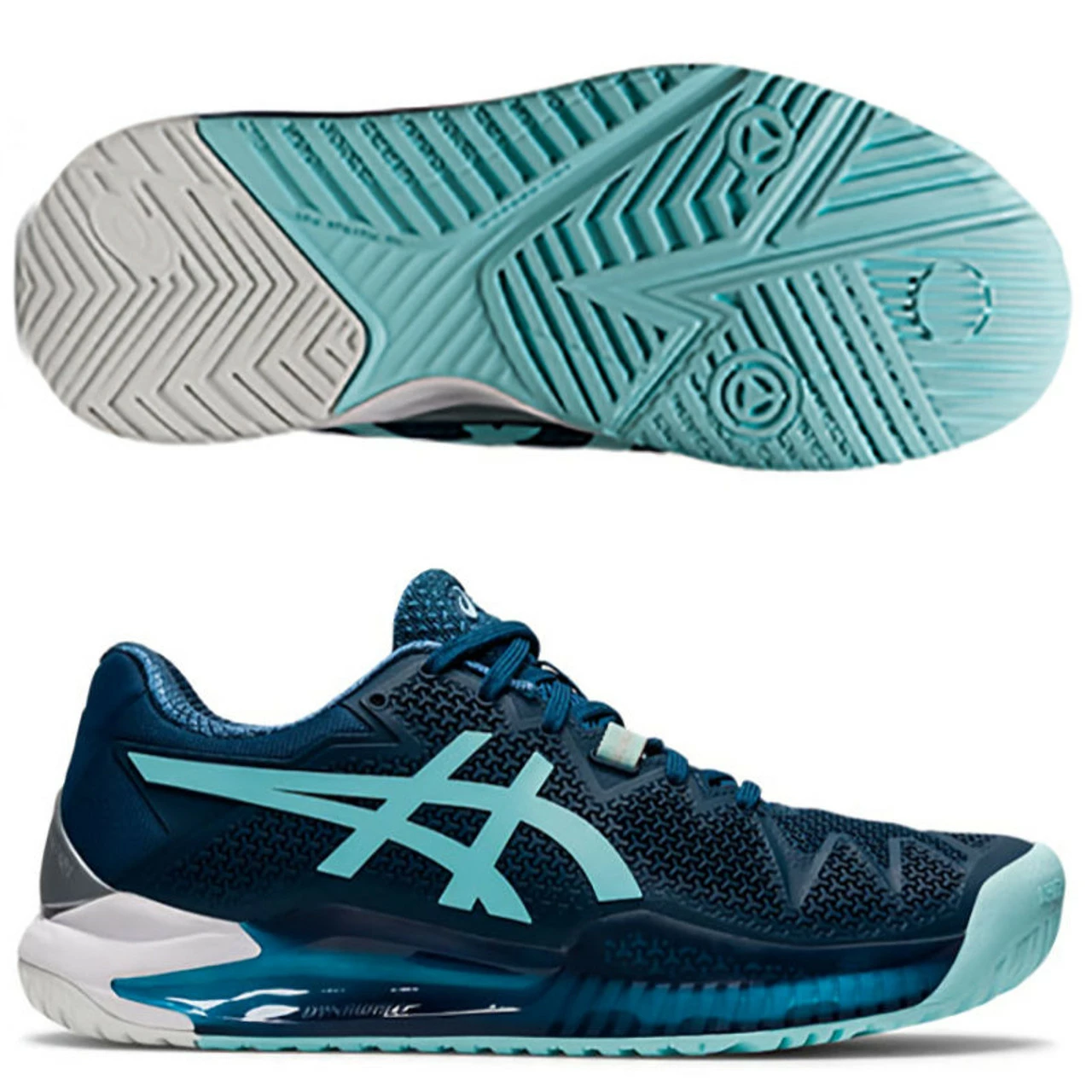 Asics Gel Resolution 8 Ladies, Blue/Aqua 3 Asics Gel Resolution 8 Ladies, Blue/Aqua