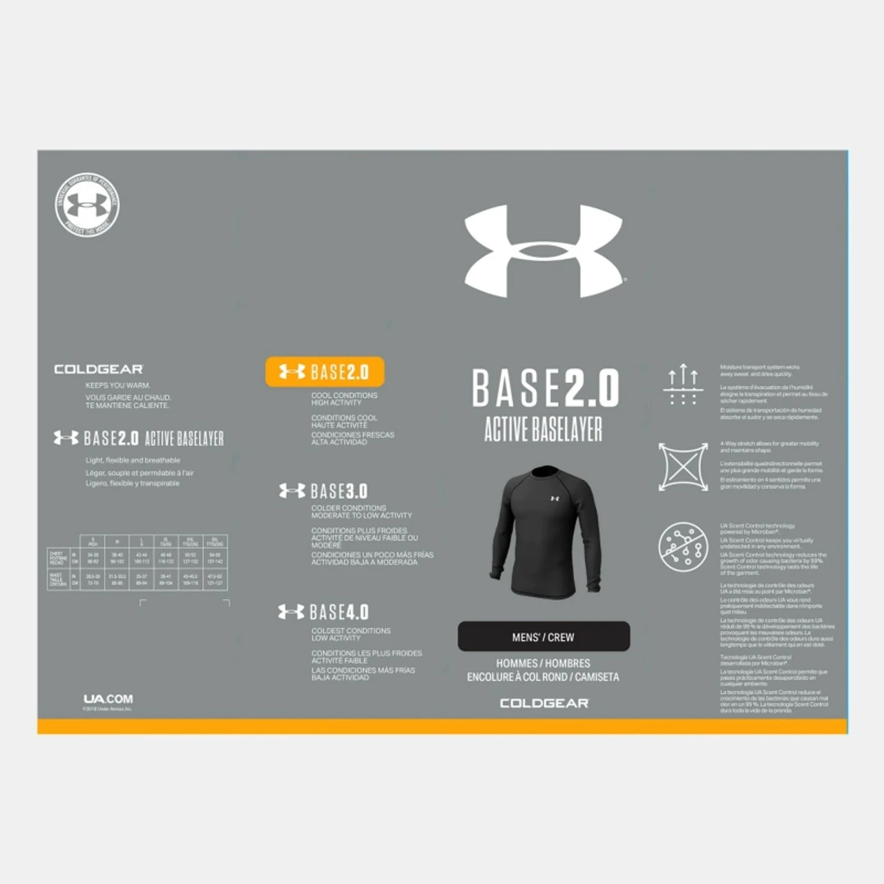 Under Armour Baselayer 2.0 For Men, Black 7 Under Armour Baselayer 2.0 For Men, Black - Image 5