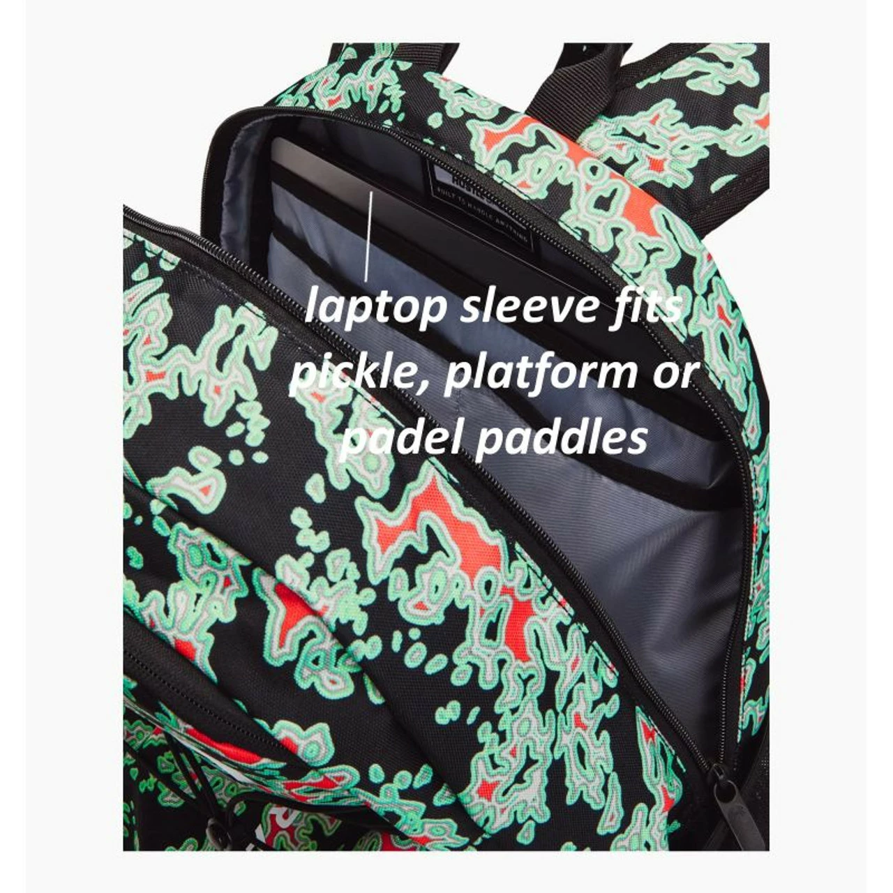 Under Armour Hustle Sport Backpack, Blk/Grn/Red 5 Under Armour Hustle Sport Backpack, Blk/Grn/Red - Image 3