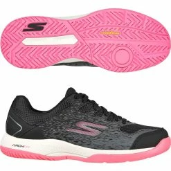 Skechers Viper Court Ladies Pickleball Shoes, Black / Pink