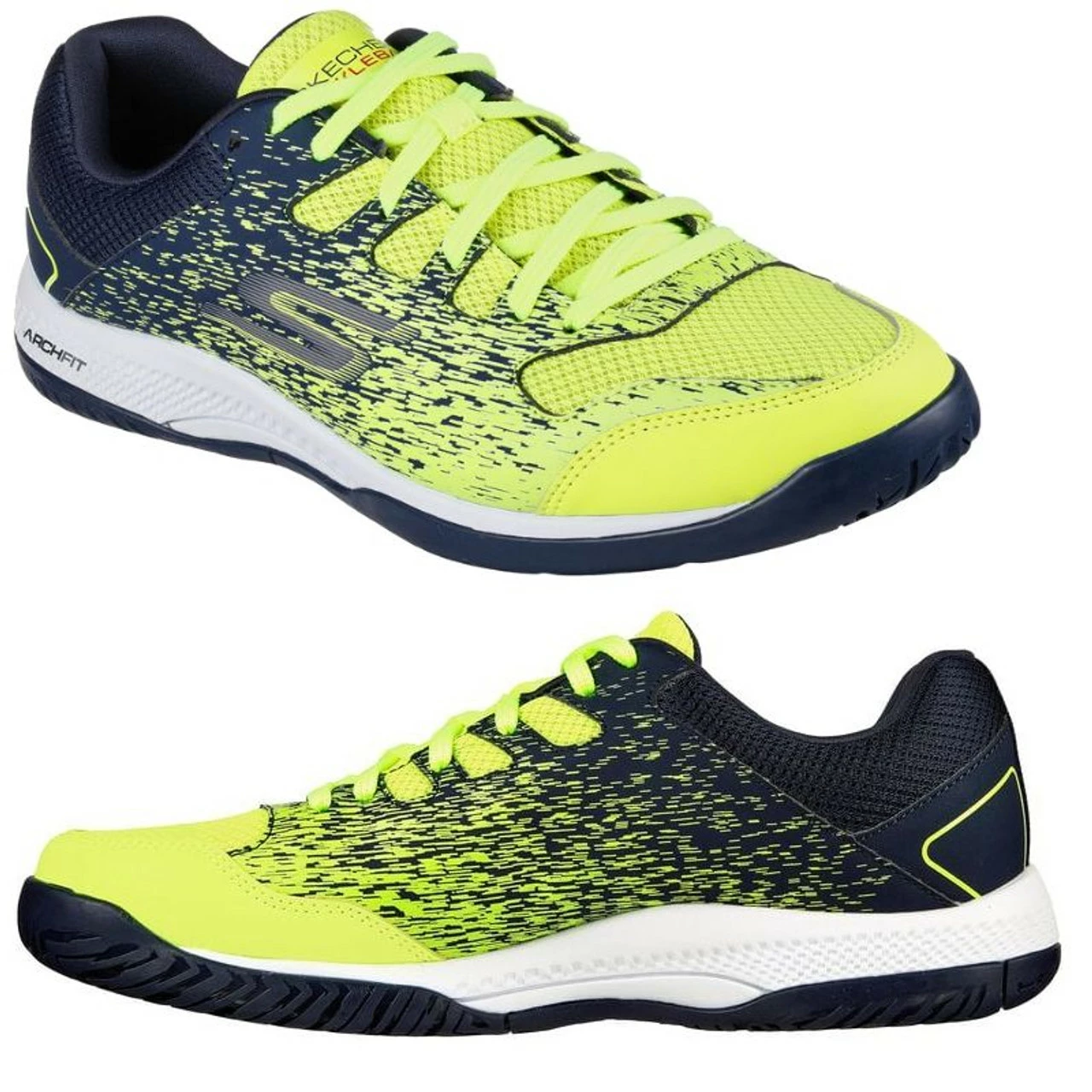 Skechers Viper Court Mens Pickleball Shoes, Yellow/Navy 4 Skechers Viper Court Mens Pickleball Shoes, Yellow/Navy - Image 2