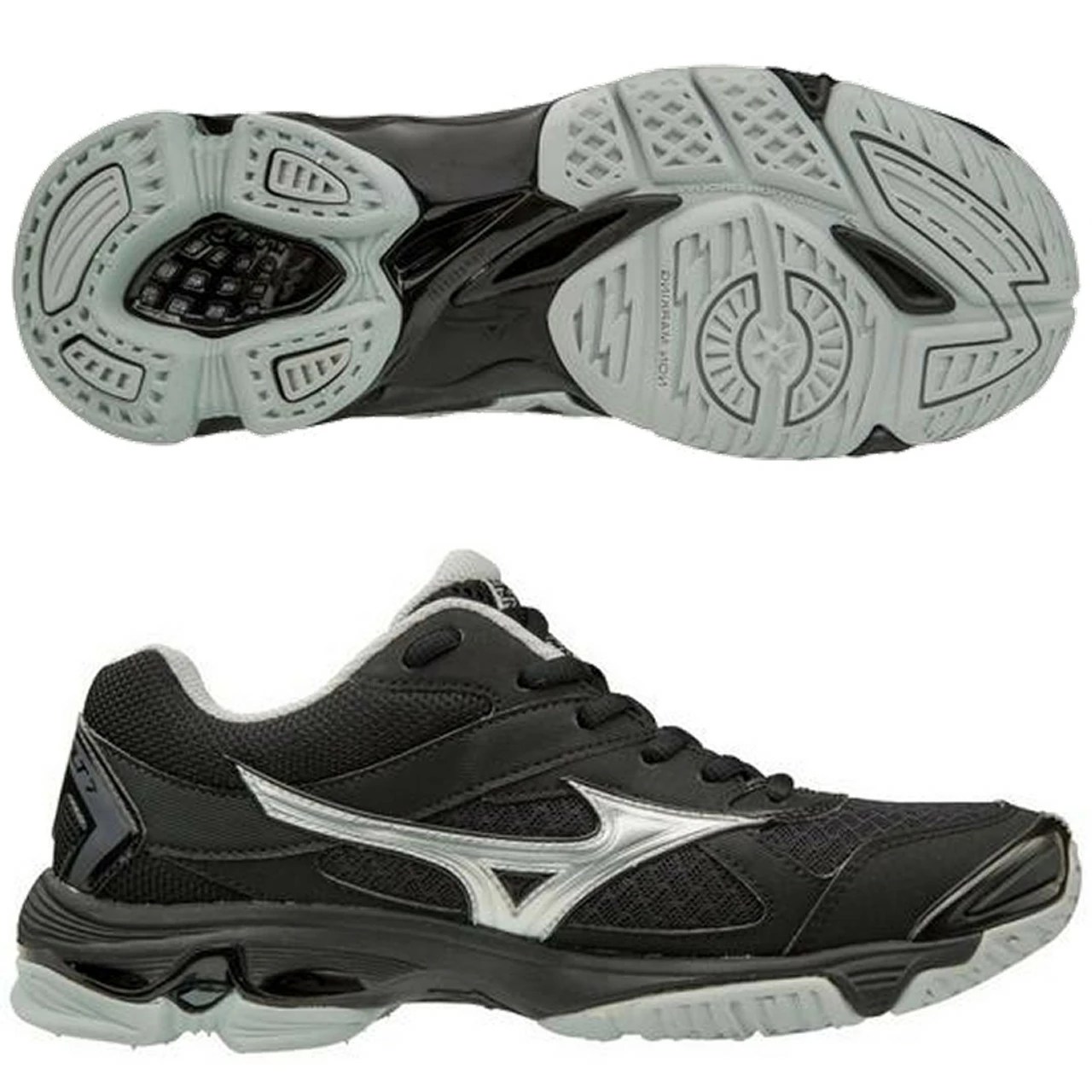 Mizuno Wave Bolt 7 Women's Black/Silver, Size 8.5 Only 3 Mizuno Wave Bolt 7 Women's Black/Silver, Size 8.5 Only