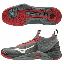 Mizuno Wave Momentum Men, Gray/Red
