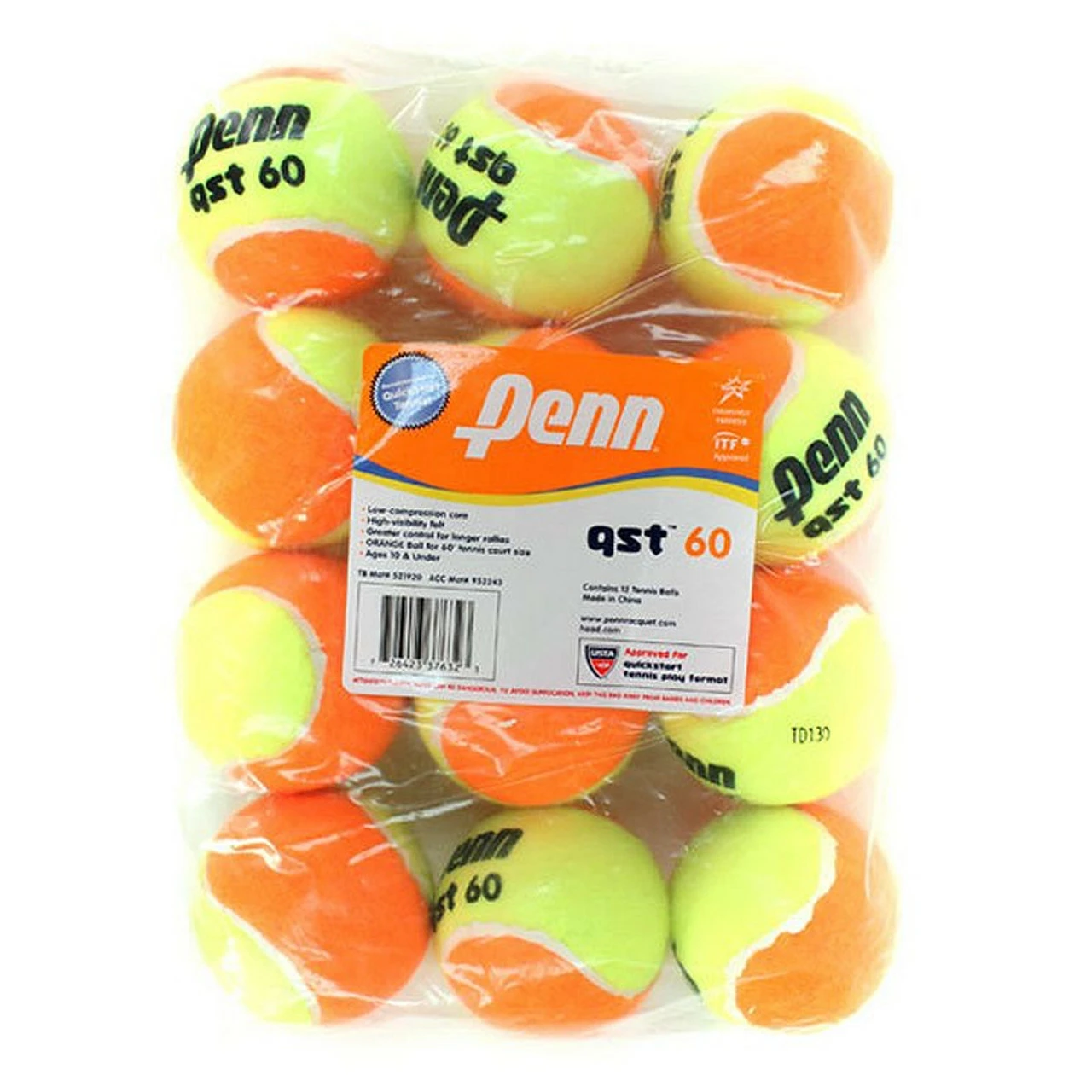 Penn QST 60 Orange / Yellow Tennis Ball, Dozen FREE SHIPPING 3 Penn QST 60 Orange / Yellow Tennis Ball, Dozen FREE SHIPPING