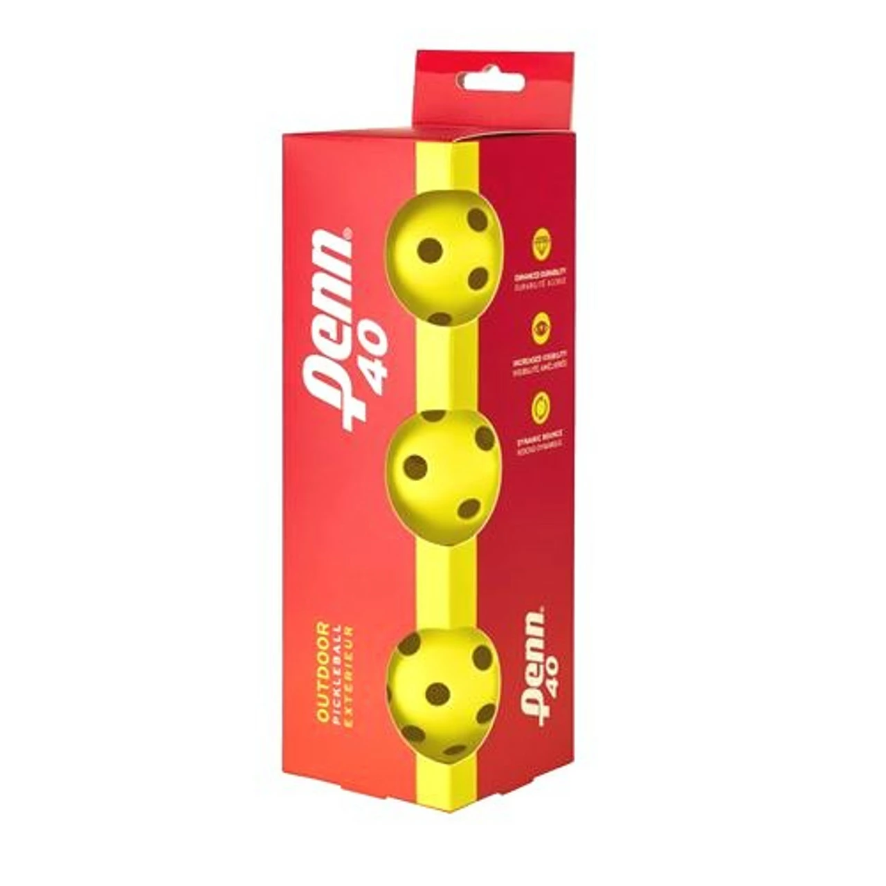 Penn 40 OUTDOOR Pickleball, Yellow 3-Pack 3 Penn 40 OUTDOOR Pickleball, Yellow 3-Pack