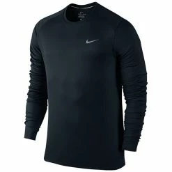 Nike Miler Long Sleeve Crew, UV Protective - Black