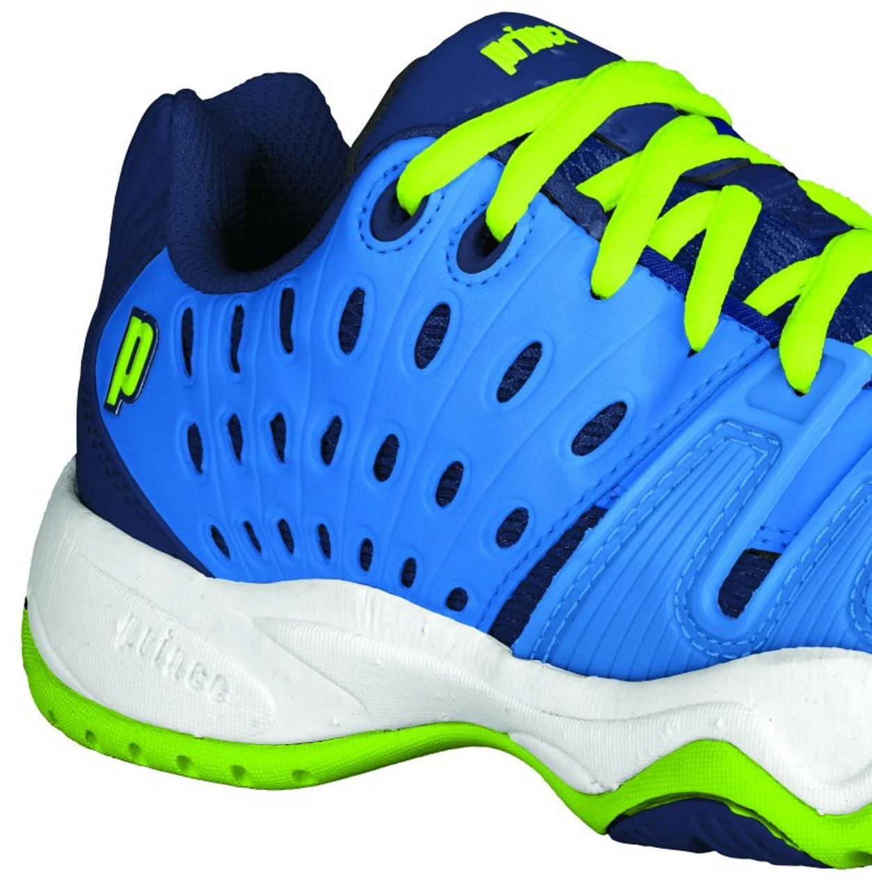Prince T22 Junior Court Shoe, Cool Blue/Lime 3 Prince T22 Junior Court Shoe, Cool Blue/Lime - Image 2
