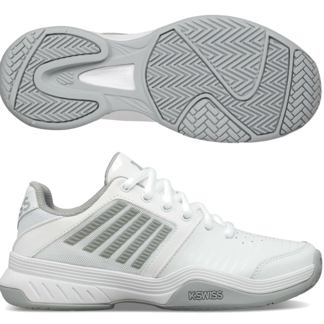 K-Swiss Court Express Ladies, White/Silver 3 K-Swiss Court Express Ladies, White/Silver
