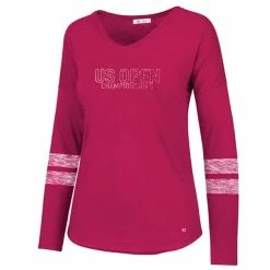 US Open Fader Long Sleeve Tee, Raspberry