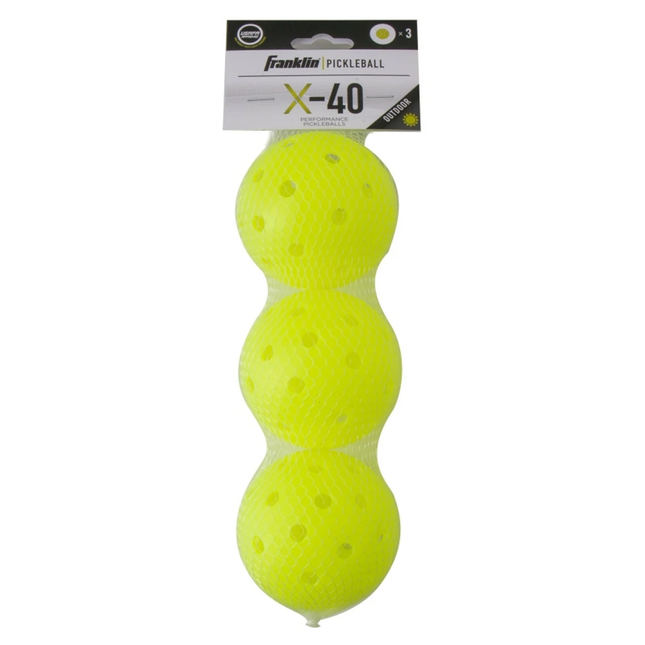 Franklin X-40 OUTDOOR Pickleball, Optic Yellow, 3-PACK 3 Franklin X-40 OUTDOOR Pickleball, Optic Yellow, 3-PACK