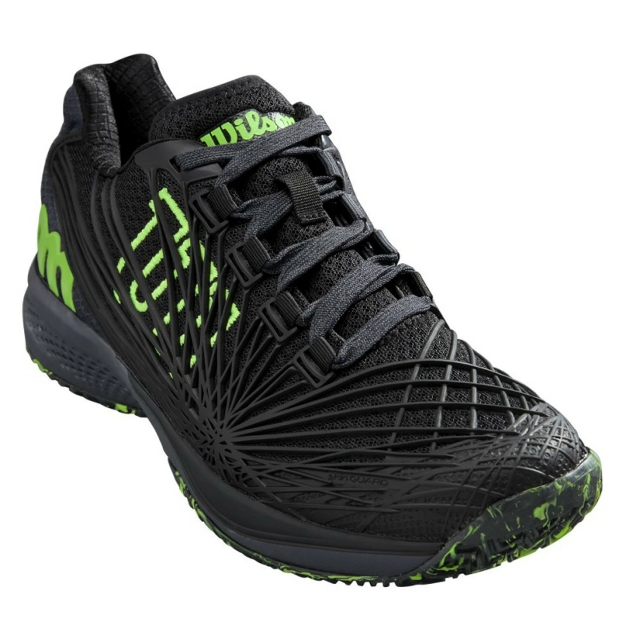 Wilson Kaos 2.0 Jr Court Shoe, Black/Green 4 Wilson Kaos 2.0 Jr Court Shoe, Black/Green - Image 2